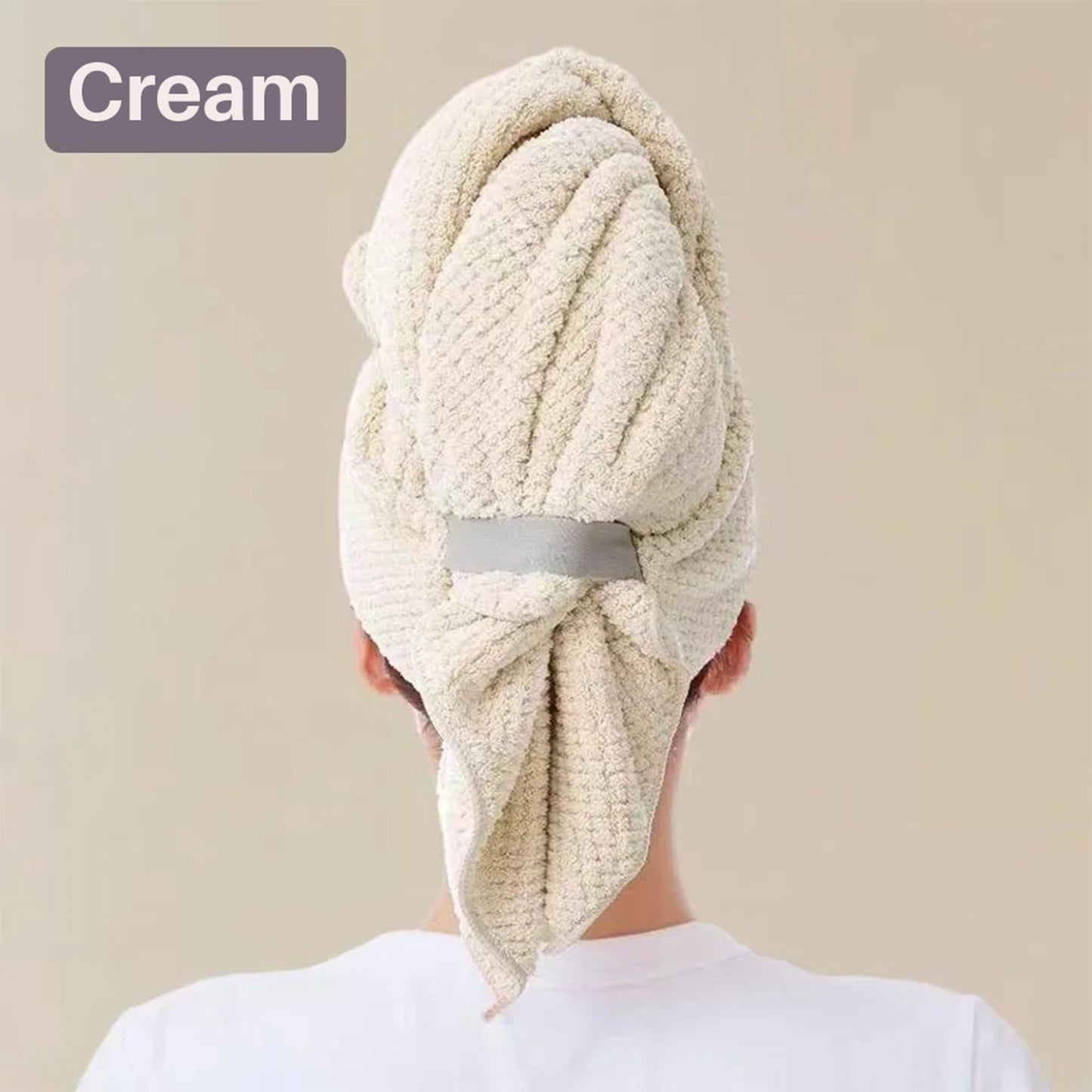 Ultra Soft Microfiber Towel Hair Wrap – Fast Dry with Elastic Band