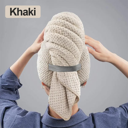 Ultra Soft Microfiber Towel Hair Wrap – Fast Dry with Elastic Band