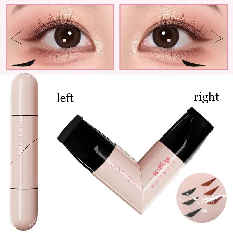 Rotating Eyeliner Stamp Pen – Dual-Head Design with Wing Stamp